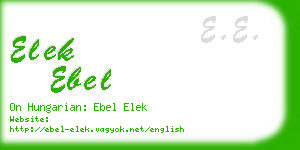 elek ebel business card